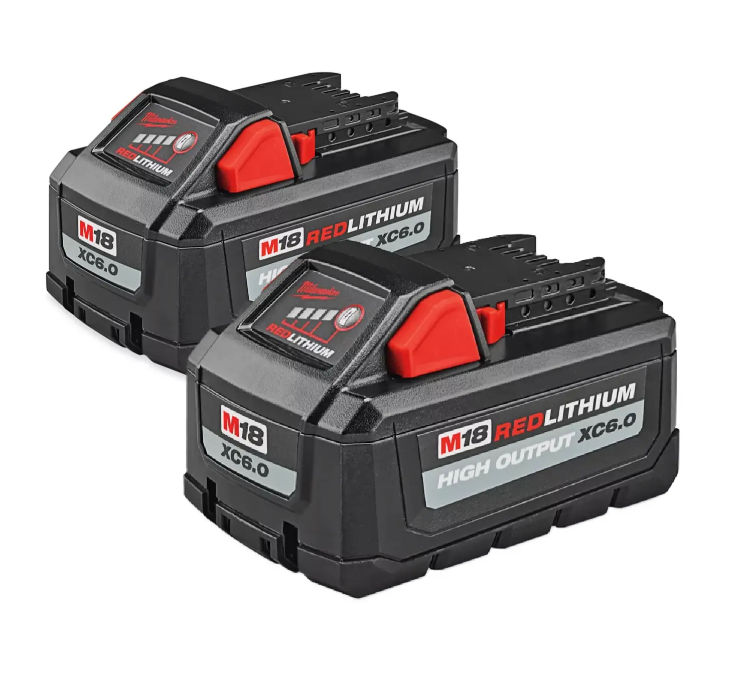 Milwaukee 18Ah 6.0Ah 48-11-1865 M18 XC6.0 High Output Battery Packs for Power Tools (2 pack)