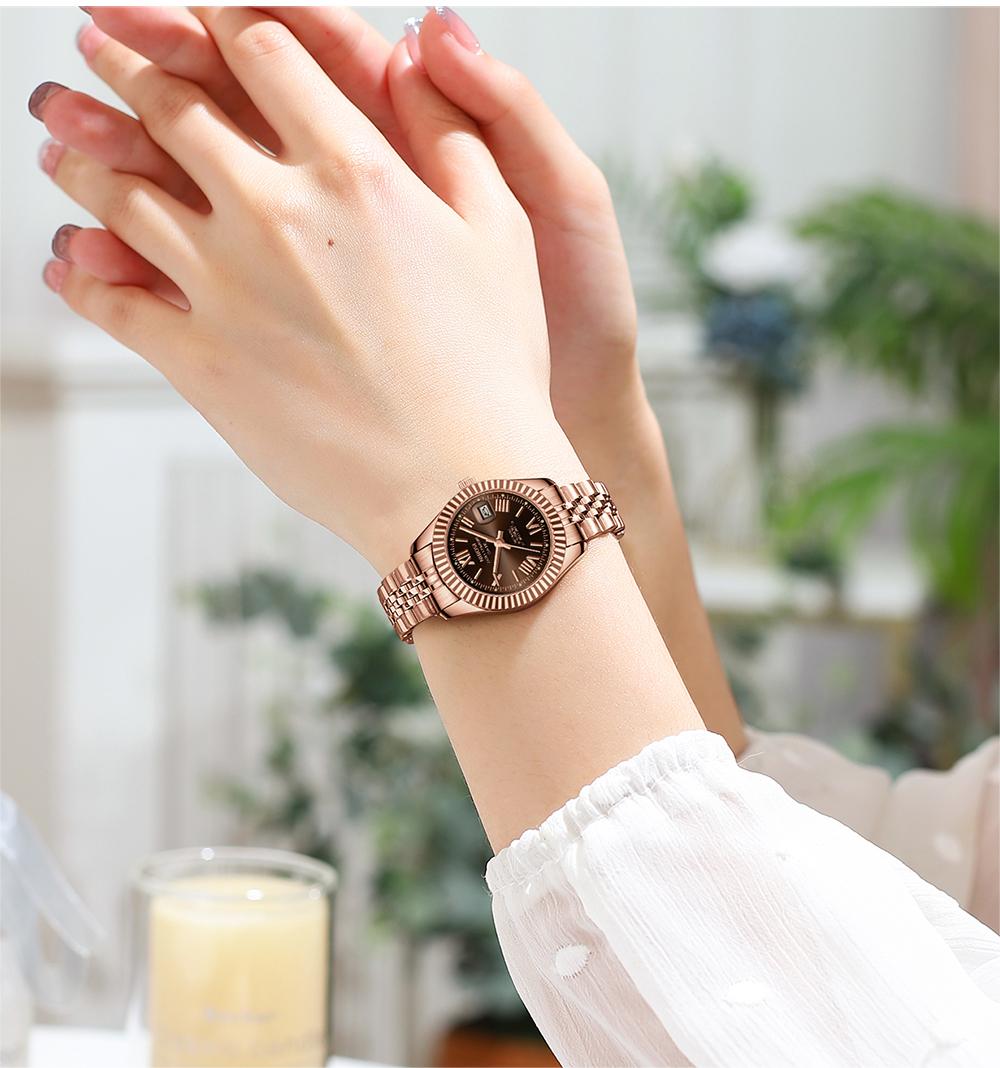 NIBOSI Rose Gold Women's Watches with Date Stainless Steel Luxury Ladies Watches with Small Writs Watches for Women Waterproof Elegant Dress Quartz Analog Women's Wrist Watches Reloj de Mujer