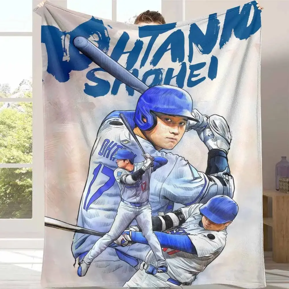 Baseball Star Flannel Throw Blanket Art Print Warm Soft Lightweight BaseballThemed Sports Logo Team Logo Home Decor for Sports Fans Travel Birthday Gift Collectible Memorabilia