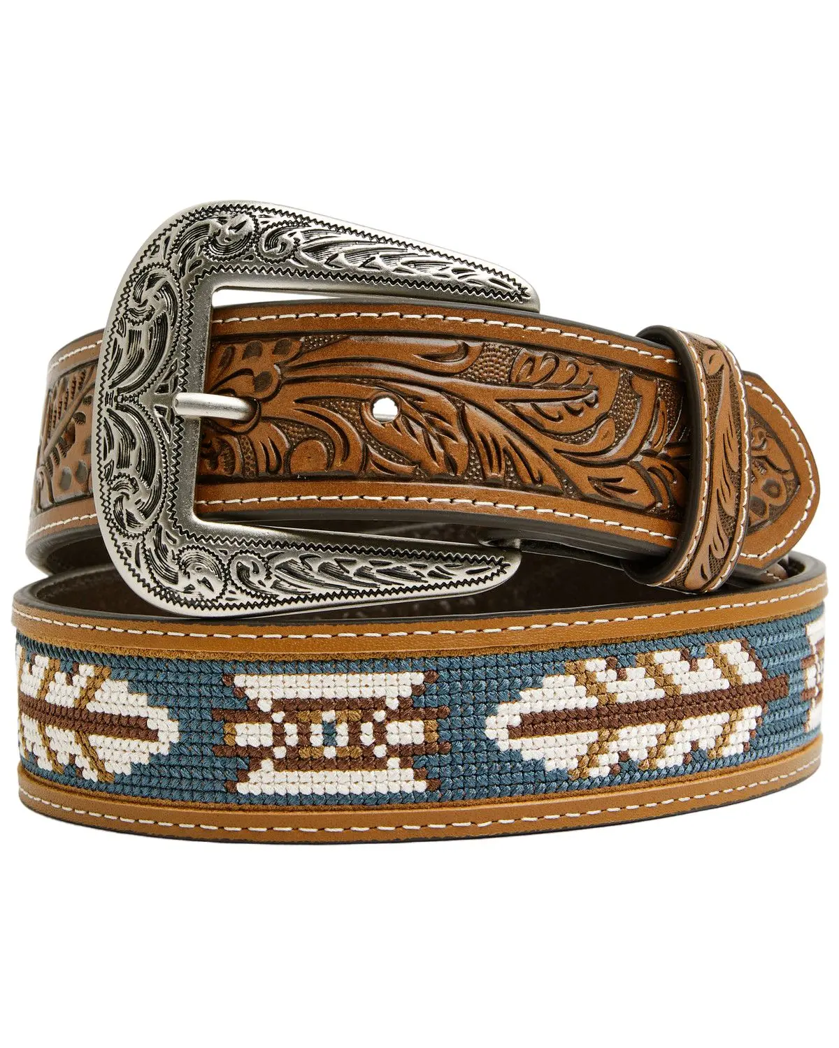 Cody James Men's Men'S Zane Southwestern Embroidered Inlay Belt - Cjasp26bt5-Bn
