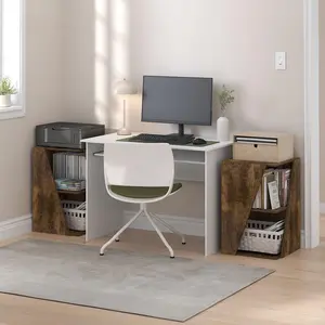 ECON Bookcase, 2-in-1 Stackable Corner Bookcase, 16.1 x 16.1 x 49.1, for Living Room Bedroom Home Office, Amber Pine