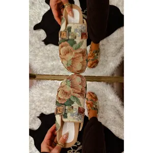 The Toni Floral Tapestry Studded Clogs