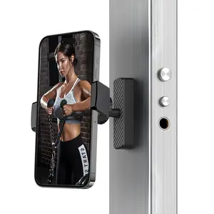 Magnetic Phone Holder for Gym, Portable Gym Magnetic Phone Holder, 360 Degree Adjustable, Compatible with 4.7-6.9’’ Smartphones