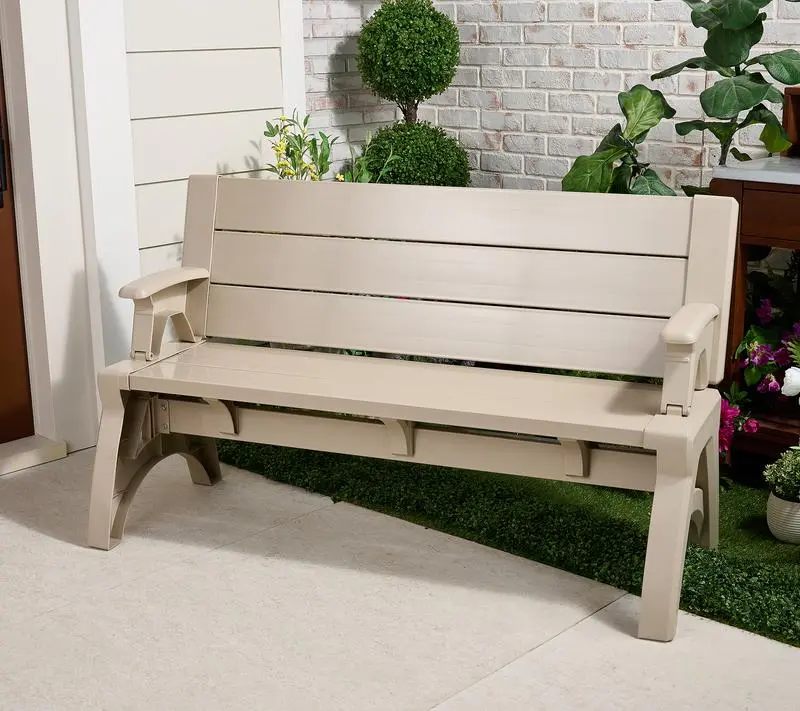 Convert-a-Bench Gen II XL Designer Series Bench-to-Table Modern Outdoor Patio Furniture Stool Chairs