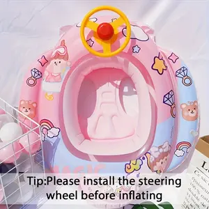 Dreamy Pink Magic Girl Baby  Float with Turning Steering Wheel  3-Year-Toddler Swim Ring with Safety Seat | Stable & Leak-Proof Inflatable Water Toy for Summer  & Beach Fun  Cute Rainbow Design for Little Princesses!  #BabyFloats accessories swimming pool