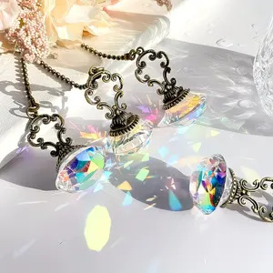 【Set of 2/Set of 4】Colorful Crystal Prism Ball Fan Pull Chain Extension, Vintage Connector for Ceiling Light/Fan/Bathroom Lamp Decor