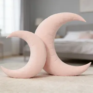 Moon Shape Plush Pillow Soft Fluffy Cushion for Bedroom Sofa Decor & Sleeping