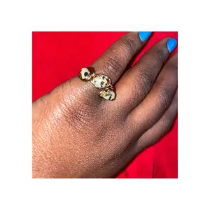 Tarnish Free Copper Wire/Dalmatian Jasper Ring