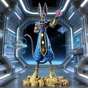 1 Pieces Dragon Ball Super Beerus Figure! God of Destruction Energy Ball Pose with Cyberpunk Scene，Unboxing Beerus Statue! Must-Have DBZ Collectible for Dragon Ball Fans ，Perfect Desk Decor for Dragon Ball Otakus, Desktop Statue Figurine