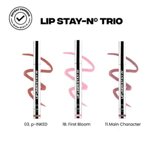sacheu Lip STAY-N Trio - Peel-Off Lip Stain 3-Pack - All-Day Wear Transfer-Proof Lip Stain - Infused with Hyaluronic Acid & Vitamin E for All Skin Types - Vegan & Cruelty-Free