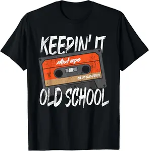 Old School Hip Hop 80s 90s Vintage Mixtape Cassette Tape T-Shirt