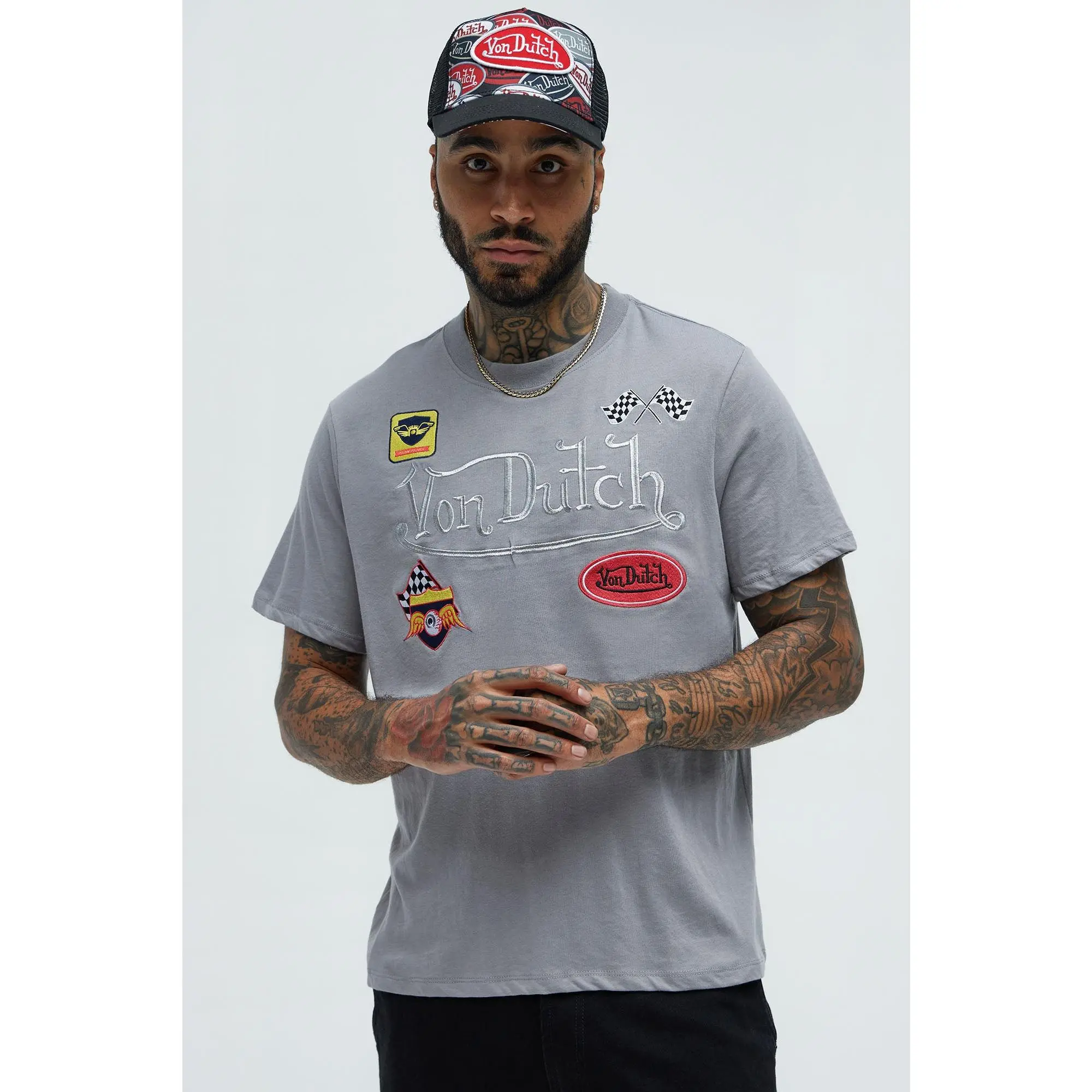 Von Dutch Racing Short Sleeve Tee - Charcoal