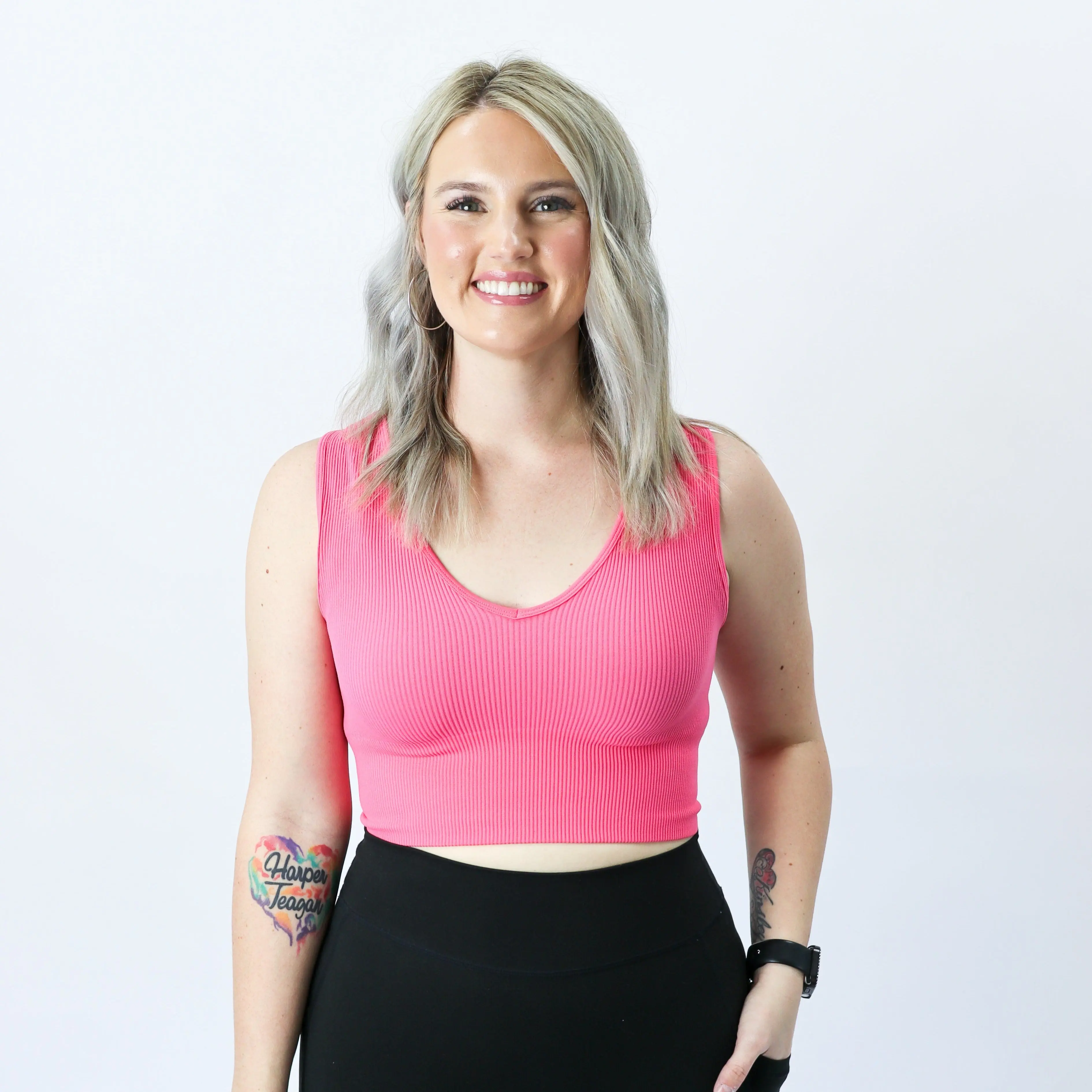 The Essential Crop | V Neck Top Bralette - Final Sale