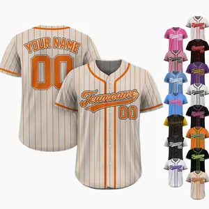 Custom Team Name Number Baseball Jersey Pinstripe, Custom Baseball Jersey for Men Women Youth Kid, Personalized Pinstripe Jersey Sand