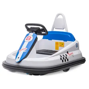 【GARVEE】6V Electric Toddlers Bumper Car Ride-On Toy with 2 Speeds, 2 Mph Max Speed, Steering Wheel, 360 Degree Spin, Lights, Music & Horn - Ideal Gift for Ages 3-6, White