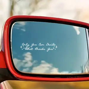 2PCS/SET   Creative Car Sticker for Car Exterior Rearview Mirror Decoration, Easily Upgrade Exterior's Motivational Autonomy Style, Handwritten + Star Design Makes Car Decoration Say Goodbye to Monotony, Show Motivational Enthusiast Proposition