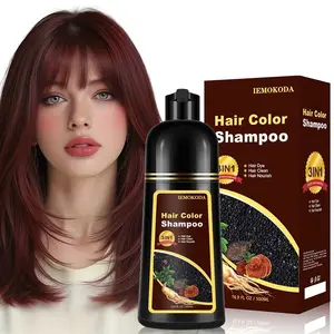 Dark Wine Red 3-in-1 Hair Dye Shampoo for Men Women, Natural Burgundy Hair haircoloring Shampoo for 100% Gray Coverage, Instant Hair Colors in 10-15 mins, Hair Dye Shampoo For All Hair Types 16.9 Fl Oz