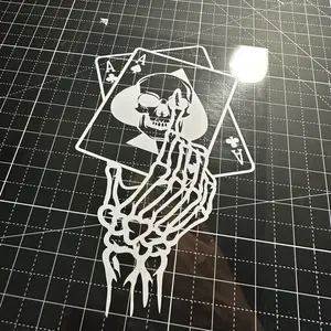 Ace of Spades with Skeleton Hand Truck or Car Weather Proof Vinyl Decal - Unique Design for Your Needs