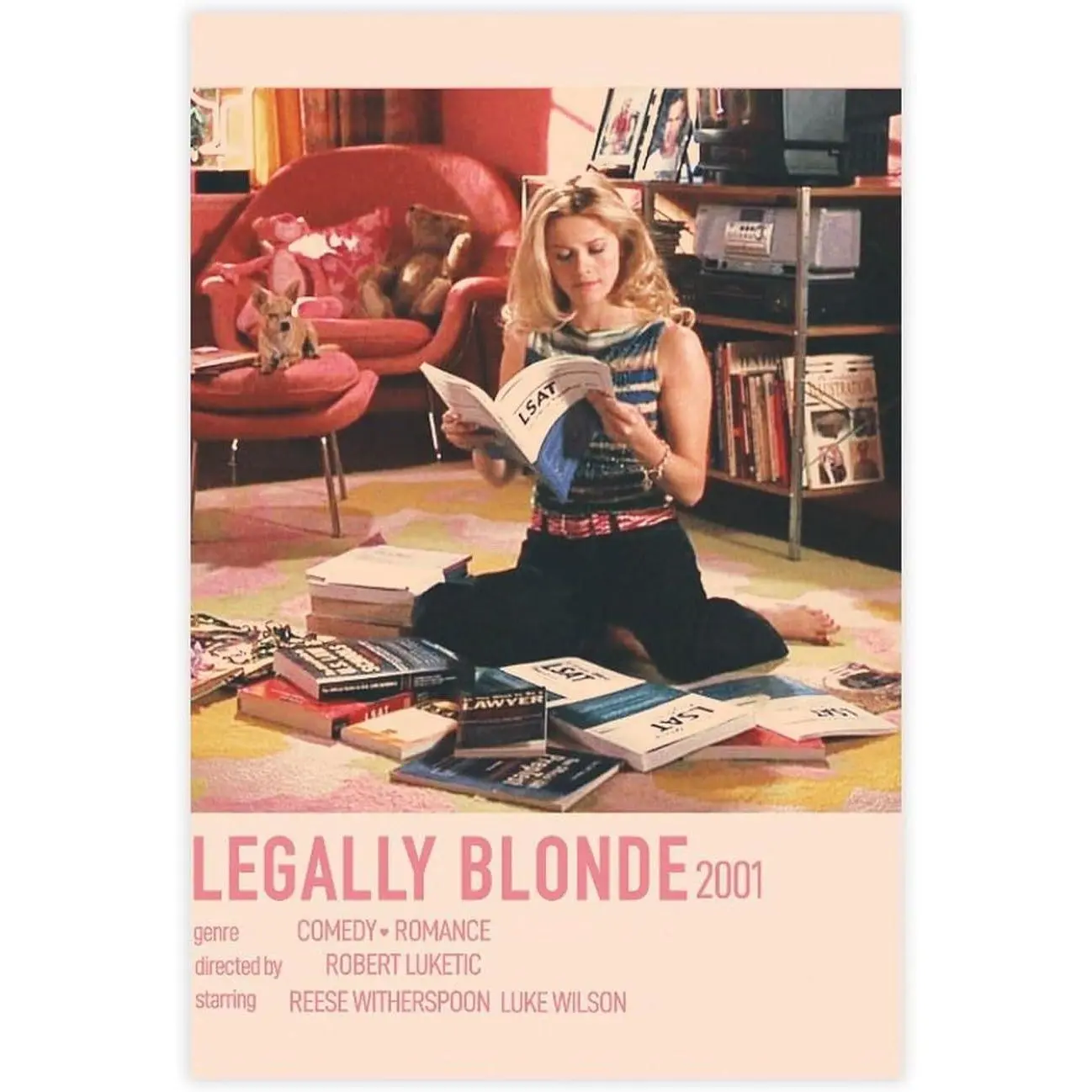 Legally Blonde Vintage Movie Canvas Print Painting, Home Office Bedroom Decor, Thoughtful Gift for Home Decor Enthusiasts