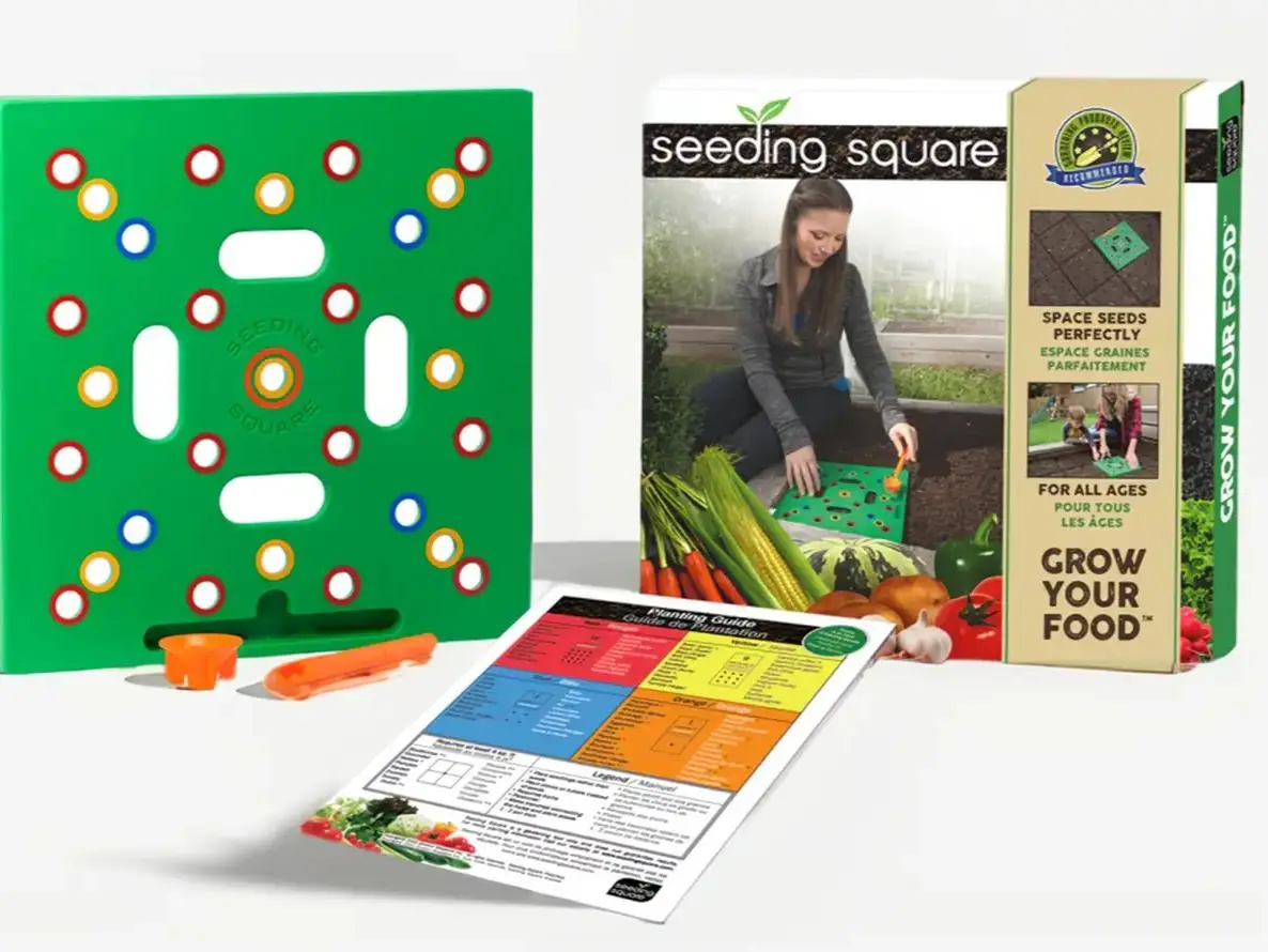 Seeding Square Garden Seed Spacing Tool Set - Make gardening less stressful, maximize your garden space and take the guesswork out of garden planning.