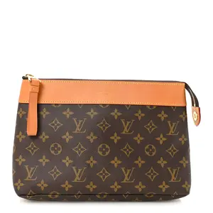 Pre-owned Louis Vuitton Monogram Coated Canvas Small Leather Goods Monogram Archive Pochette Voyage Souple