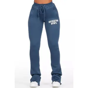 Juliana Navy Super Stacked Track Pant