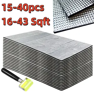 Car Heat Sound Deadening Insulation Mat Set (15-40pcs, 16-43 Sqft), 16"x10" 275 Mil High Temperature Resistant Universal Auto Accessory for Hood, Engine, Trunk
