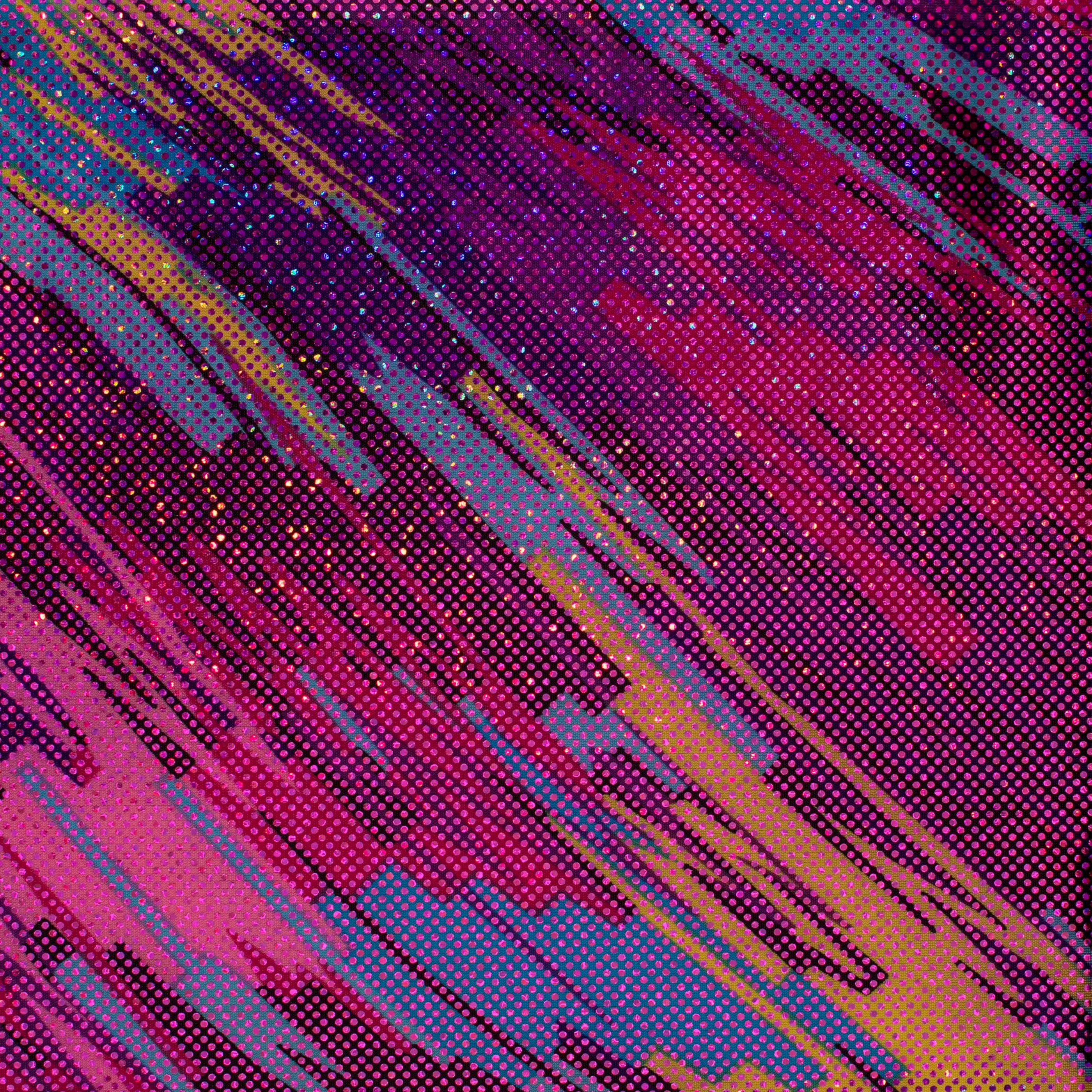 Spandex Palace Radiant Swing Flex Nylon Blend Fabric - 20% Spandex, 4-Way Stretch, All-Over Foil, Luminous Couture Print, Hologram Effect, Glam, Flexibility, Dressmaking Fabric for Dancewear, Swimwear, Swing Swing Design