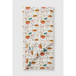 Loulou lollipop Muslin Baby Swaddle with Ramen Pattern Multi-use Car Seat Cover Breathable Bamboo Cotton Fabric 47x47 OEKO-TEX Certified Safe for Baby