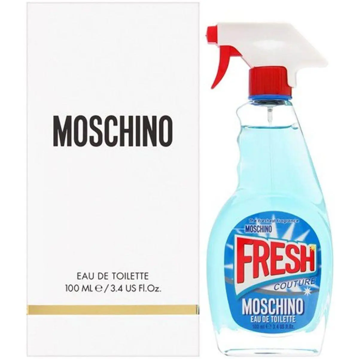 MOSCHINO Fresh Couture Women's Eau de Parfum Spray, Elegant Floral Fragrance Blend with Raspberry and Citrus Accord, 3.4 fl oz, Elegant Perfume, Fruit Floral Scent, Ylang Ylang, Women's Fragrance, Spray Bottle, Sparkling, Boxed Women's Fragrance