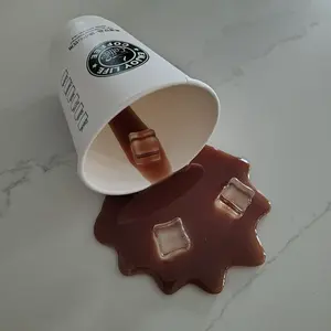Fake Spilled Coffee Cup Prank Prop – Funny Gag Gift for Office & Home