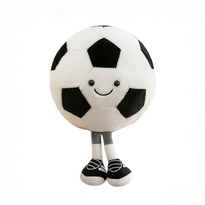 11-inch Cute Soccer Plush Toy with Feet | Soft Stuffed Football Doll | Smiling Sports Throw Pillow | Perfect Christmas Birthday Gift for Men and Kids