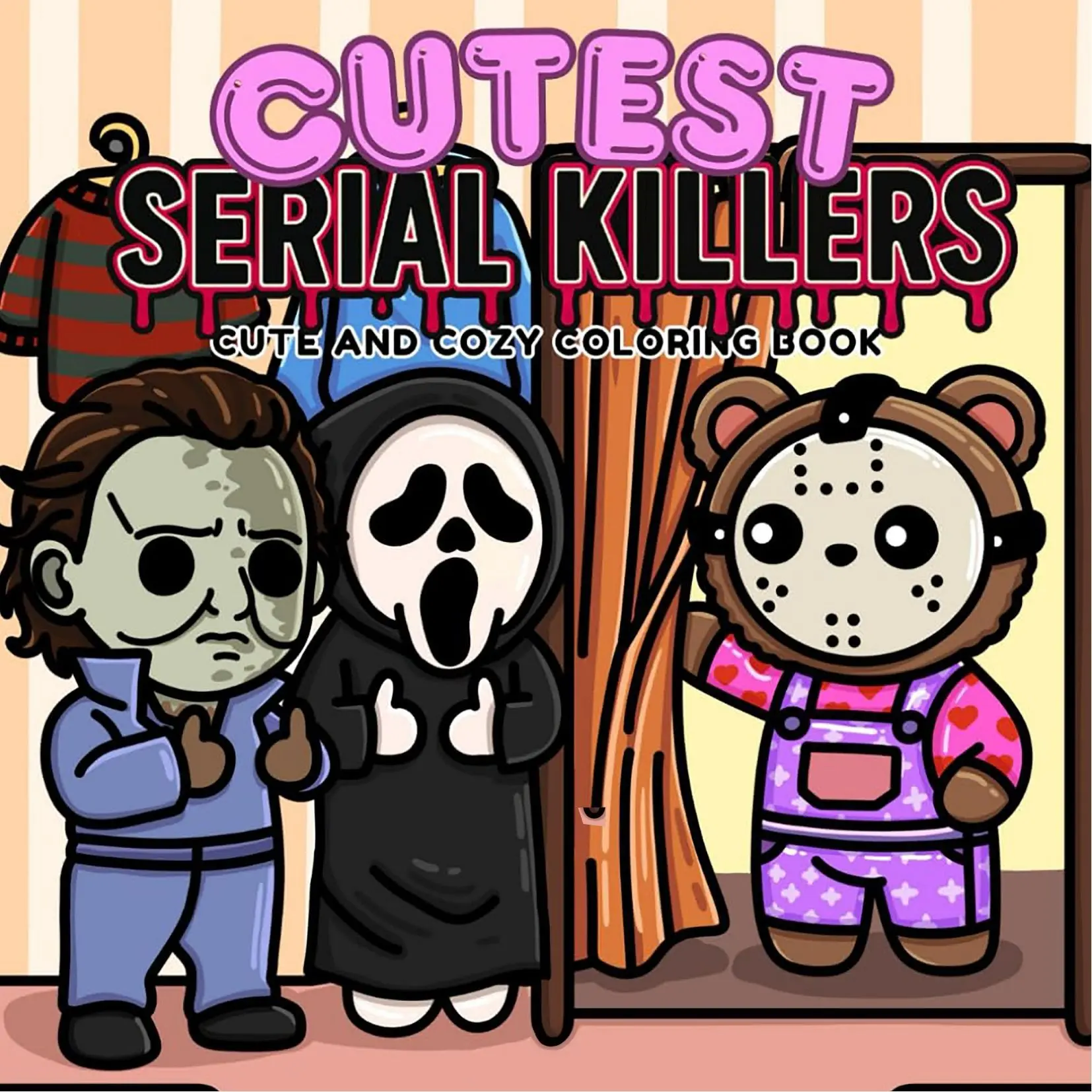 Cute Horror-Themed Coloring Book Designs, Illustrations, Artwork, Creativity, Entertainment, Perfect for Fans of Spooky Art, Engaging and Fun Activity for All Ages, Ideal Gift for Halloween Enthusiasts