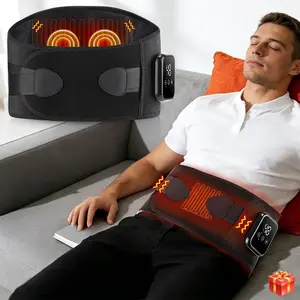 Wireless Heating Massage Waist Belt, Red Light Heat Support Strap, LCD Touch Screen, 3 Levels Heating & Vibration, Adjustable Heating Temperature, Three Heat Levels, LCD Touchscreen, Body Relaxation, Holiday Gift