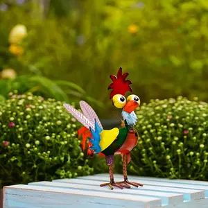 Metal outdoor sculptures, multicolored animal art for garden decoration, suitable for outdoor lawns, patios, and gardens. Also ideal as tabletop ornaments, garden accents, and Christmas gifts.
