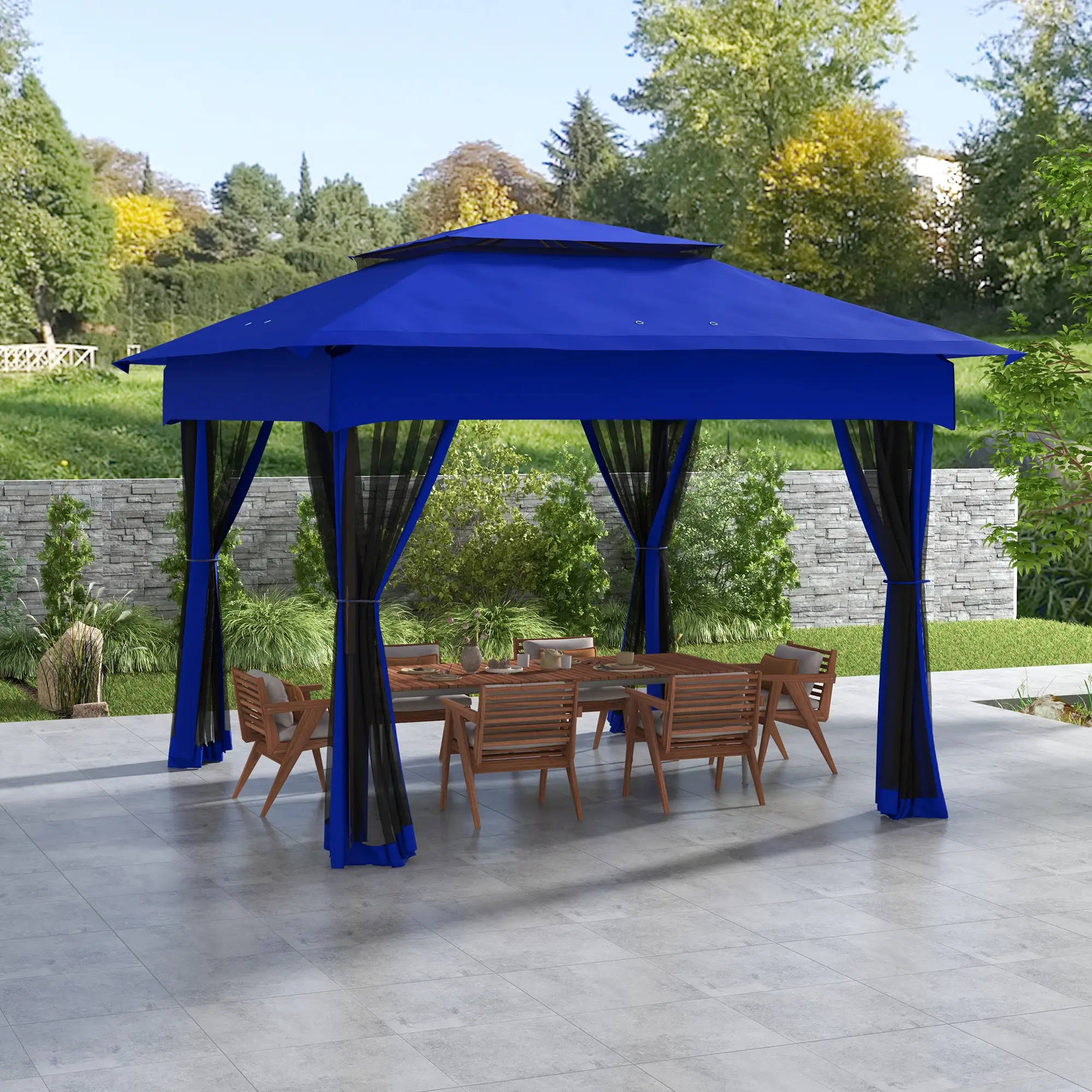 Outsunny 11' x 11' Pop Up Canopy, Outdoor Patio Gazebo Shelter with Removable Zipper Netting, Instant Event Tent w/ 114 Square Feet of Shade and Carry