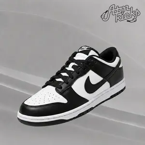Nike Dunk Low Retro White Black Panda (GS) CW1590-100 Youth Authentic Shoes Footwear Sneaker Trainer Comfortable Walking Fashion Trending Gift