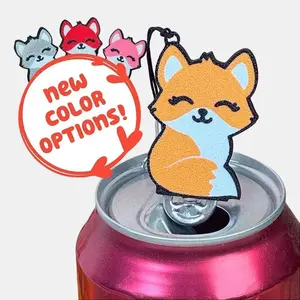 Tab Buddies Fox! Cute Soda Tab Opener with Keychain strap - Adaptive Assistive Tech for Hand Strugggles - Kitchen Drink tool - Kawaii Kitsune Autumn Lovers Gift Present Utensils