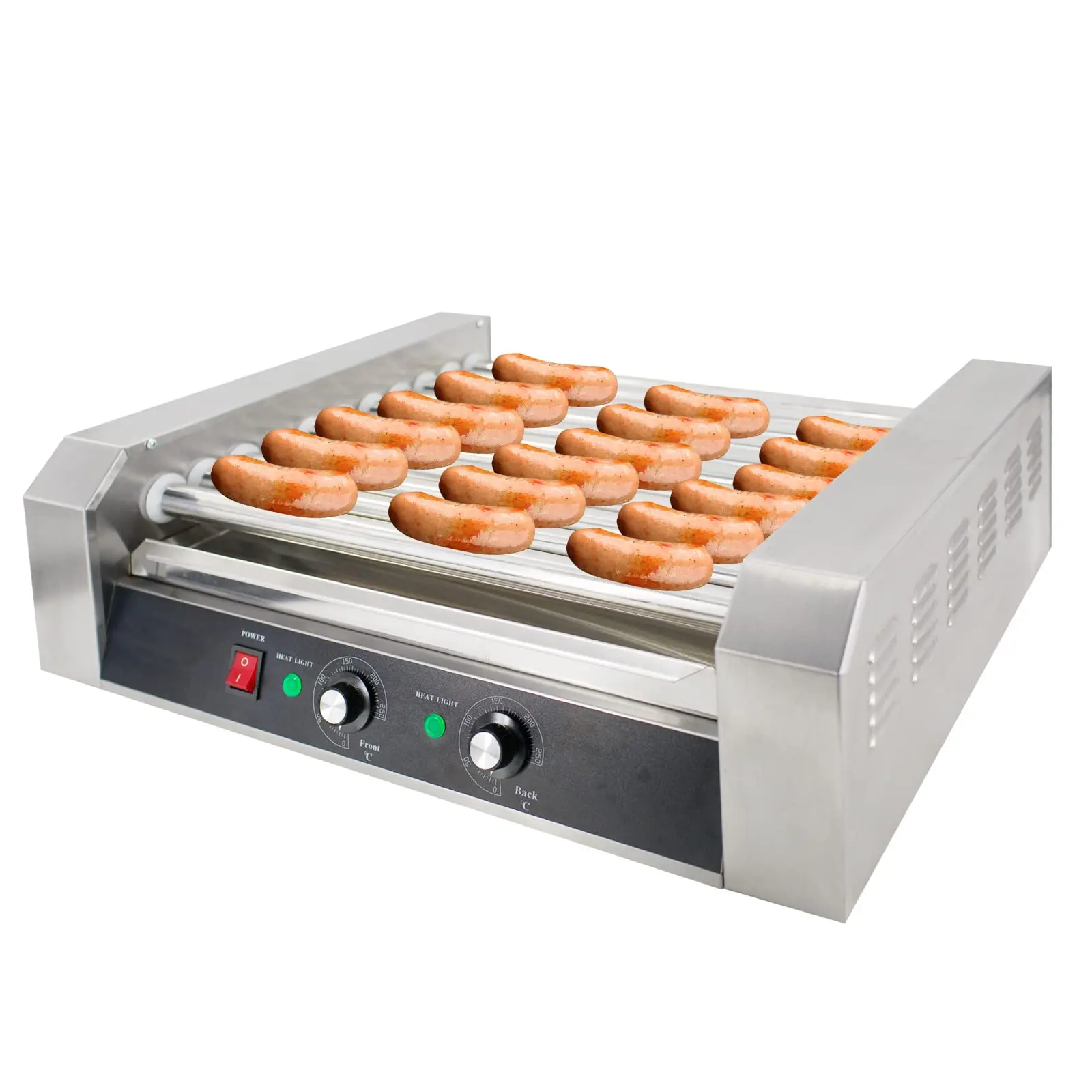 Hakka Commercial Electric Hot Dog Roller Grill, 11-Roller, Compact for Small Spaces, Adjustable, Durable with Effective Motor, 750 Watts