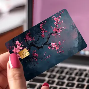 Cherry blossom pattern Credit Card Sticker used for EBT, transportation, keys, credit cards, debit cards, card skins, protect bank cards, no bubbles, High Quality, suitable for small chip cards Self Adhesive Stickers Cherry Blossom Decal