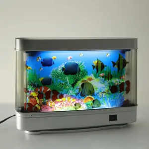 Artificial Tropical Fish Decorative Moving Aquarium Lamp - Relaxing Mini Aquarium Night Light for Bedroom and Office