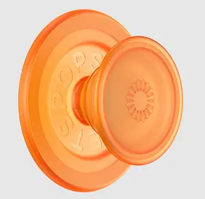 MagSafe Magnetic PopGrip Silicone Phone Holder, Stylish Cellphone Stand with Mount Functionality, Orange Zest Design, Mobile Tech Accessories