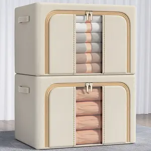 Oxford cloth storage box, clothing wardrobe organizer, foldable magic box for quilts and clothes, large-capacity household storage box