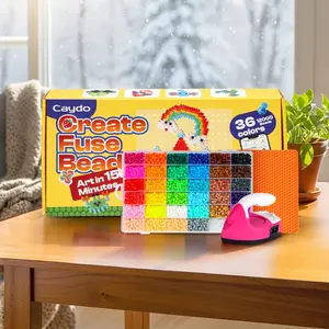 Caydo Fuse Beads Kit with 200+ Patterns in Smart Design App for Kids & Beginners Child-Safe Materials Vibrant Colors Complete Starter Kit Animals