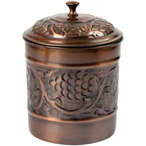 1 qt. Embossed Antique Copper Canister