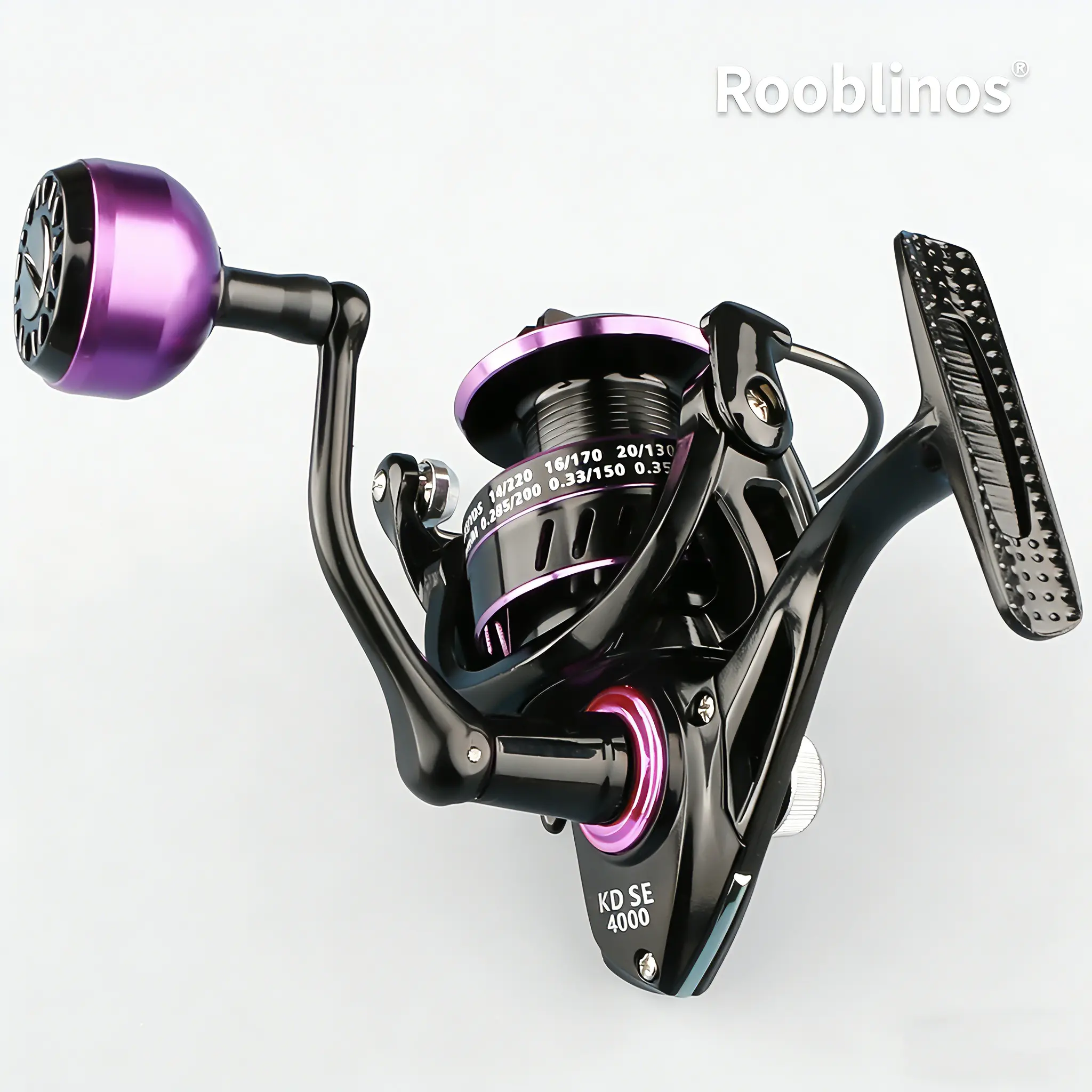 Rooblinos KDSE Spinning Fishing Reel, 5.2:1 Gear Ratio, Solid Metal Crank Handle with Metal Grip, CNC Precision Machined Aluminum Spool, Anti-Corrosion for Freshwater & Saltwater Fishing, Perfect for Beginner and Professional Anglers