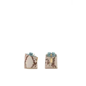 Flare Block Heel Kit 3 Ivory Snakeskin