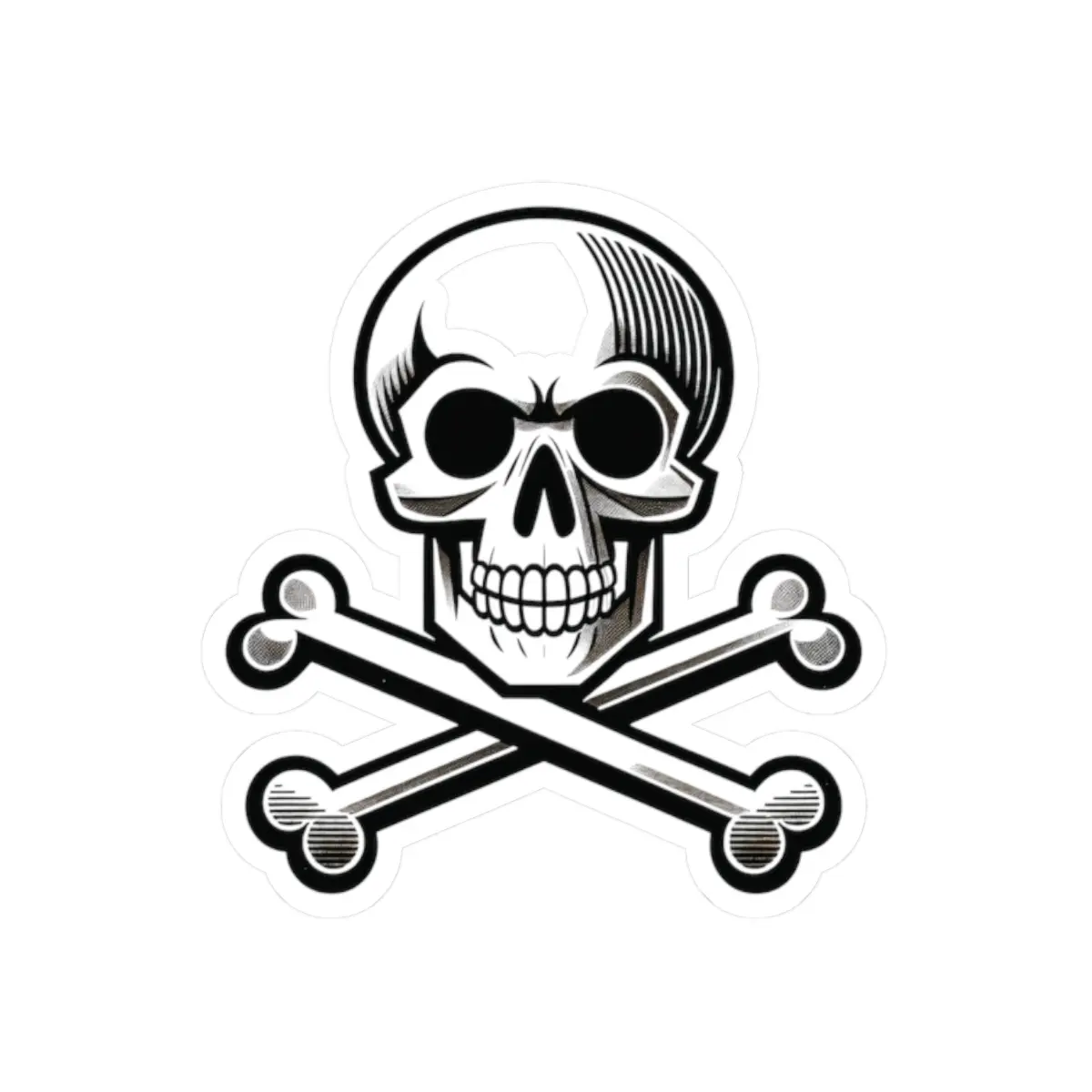Cool Skull & Bones Kiss-Cut Stickers | Edgy Decals for Laptops, Water Bottles, and More | Perfect for Goth and Alternative Style