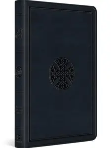 English Standard Version (ESV) Large Print Value Thinline Bible - Compact Size, Personal Study, TruTone Navy Mosaic Cross Design Imitation Leather Religious Book
