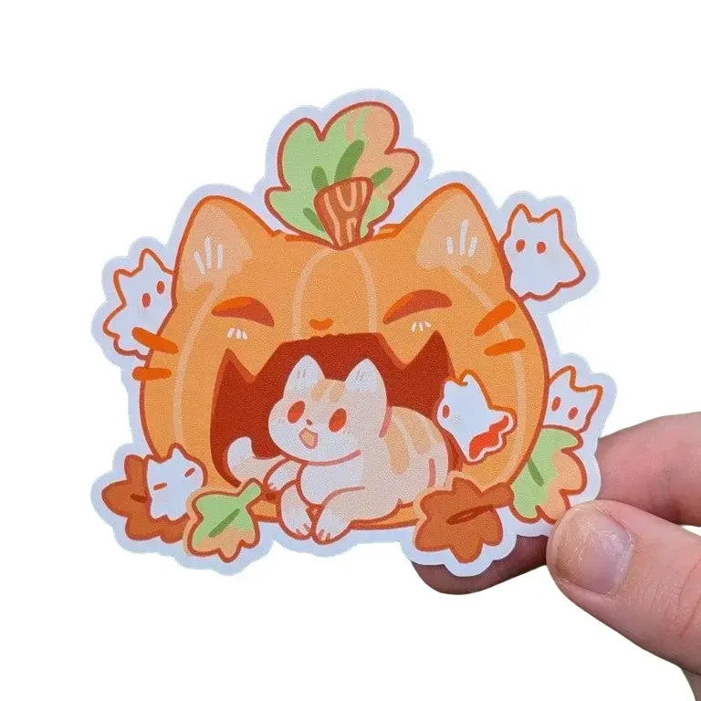 Pumpkin Kitties Sticker!